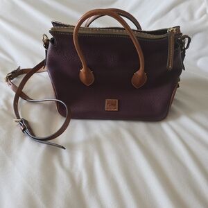 Dooney & Bourke Burgundy Satchel with Tan Trim